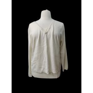Annie's Eye size 2X cashmere sweater v-neck with removable lace
